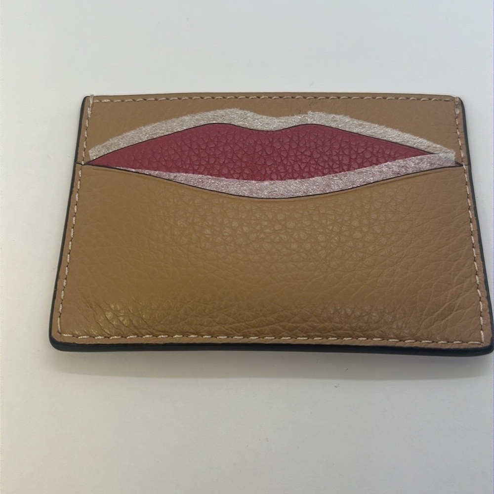 NWT Coach Card Case Wallet Pink Tan Leather Slim ID Holder - Picture 5 of 16